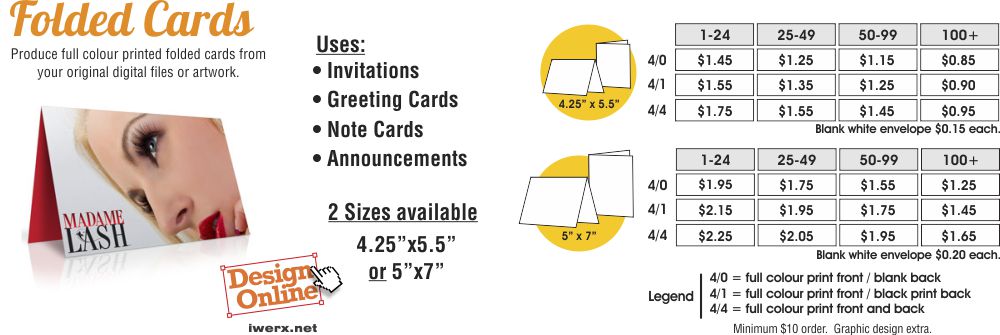 printed note cards online
